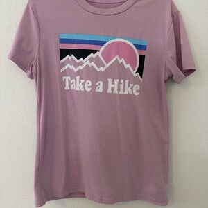 Pink Tee with Mountain Graphic